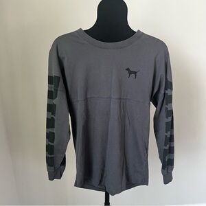 PINK Victoria's Secret Charcoal gray Long Sleeve Tee